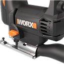 Worx WX463 – Scie sauteuse 550W, 4 positions pendulaires, changement rapide de lames, inclut Coffret et accessoires.