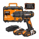 Worx WX370 - Perceuse à percussion 20V (2 batteries 2.0Ah)