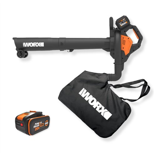 Aspirateur Souffleur de Feuilles Worx WG583E | 40V 2x20V | Sac 35 L | Avec 2 Batteries
