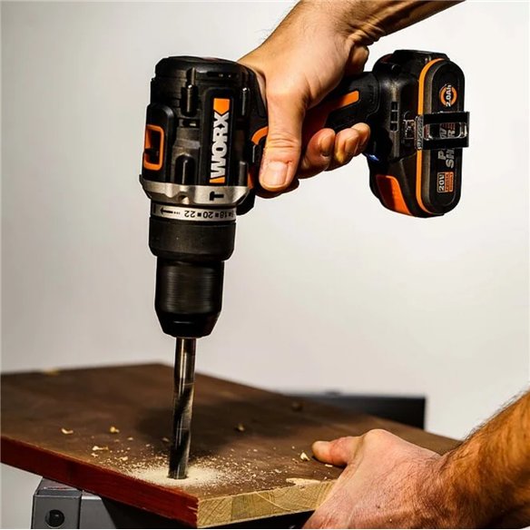 Perceuse à Percussion sans Fil Worx WX352.1 | 20V Brushless | 60 Nm | 2x 4,0Ah + Chargeur
