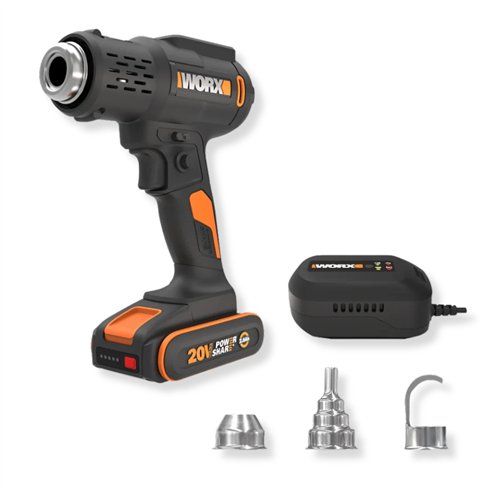 Pistolet à Air Chaud sans Fil Worx WX015 | 20V PowerShare | 20-600 °C | Avec Batterie 2,0Ah