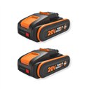 Pack de 2 Baterías Worx WA3639.2 | 20V PowerShare | 2,0Ah | Iones de Litio