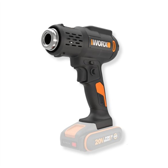Pistolet à Air Chaud sans Fil Worx WX015.9 | 20V PowerShare | 20-600 °C | Sans Batterie ni Chargeur
