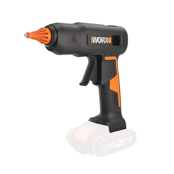 Pistolet à Colle sans Fil Worx WX045.9 | 20V PowerShare | 200 °C | Sans Batterie ni Chargeur
