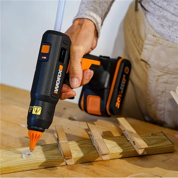 Pistolet à Colle sans Fil Worx WX045.9 | 20V PowerShare | 200 °C | Sans Batterie ni Chargeur