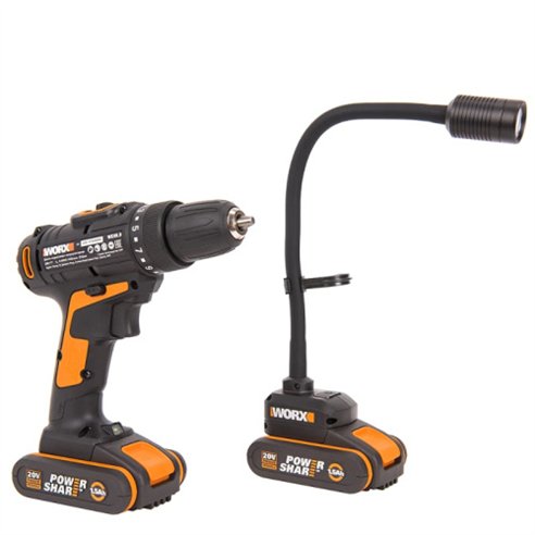 Perceuse Visseuse Worx WX977 20V | 30 Nm | Lampe Flexible | 2 Batteries