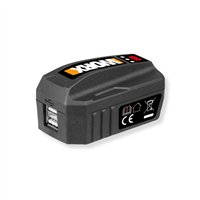 Adaptateur Powerbank Worx WA4009 | Batteries 20V PowerShare | 2 Ports USB | Sans Batterie 2
