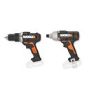 Pack Worx WX922 20V Visseuse à Choc WX291.9 + Perceuse à Percussion WX372.9 | Sans Batterie ni Chargeur