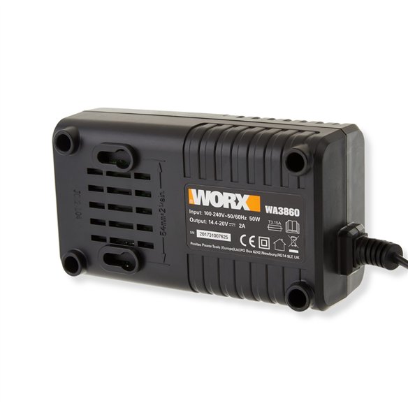 Chargeur Worx WA3860 | 20V PowerShare | 2A | Pour Batteries Li-Ion 14,4-20V