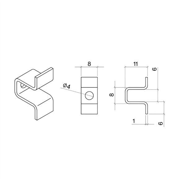 Agrafes Omega Peygran 10 mm pour Bardage de Façade | Avec Cheville et Vis Inox | Boîte de 100 U.