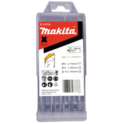 Jeu de 5 forets SDS-PLUS Makita B-54704 - 6, 8 et 10 mm







