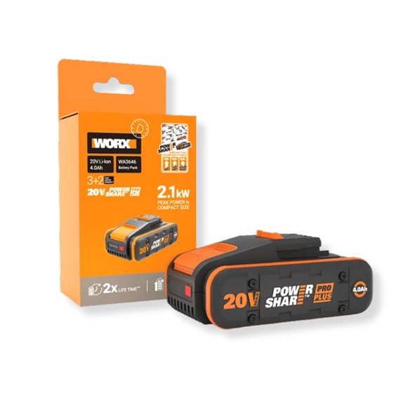 Batterie PowerShare ProPlus 20V 4,0 Ah longue durée WORX | WA3646