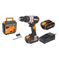 Perceuse à percussion Brushless 20V 60 Nm WORX | WX354.4 | 2 batteries 4 Ah, chargeur et coffret