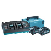 Kit d'alimentation XGT 40Vmax Makita 2 batteries 4,0 Ah - chargeur rapide et Coffret Makpac