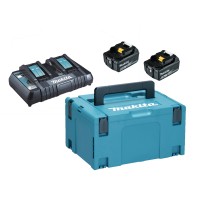 Kit d'alimentation Makita 198077-8 - 18V, 2 batteries 6,0 Ah, chargeur DC18RD, Coffret Makpac