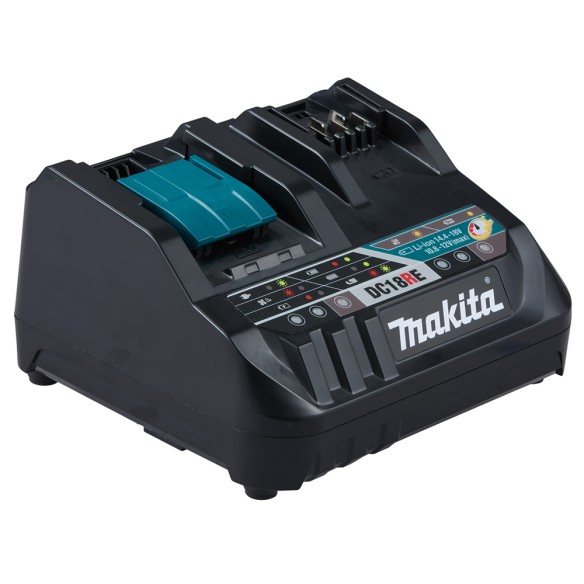 Chargeur rapide Makita DC18RE - Charge simultanée 12Vmax/18V - Protection contre la surchauffe