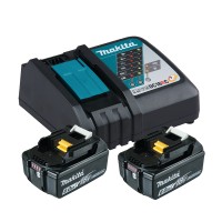 Kit d'alimentation 18V Makita 199480-6 - 2 batteries de 6,0 Ah et chargeur rapide DC18RC